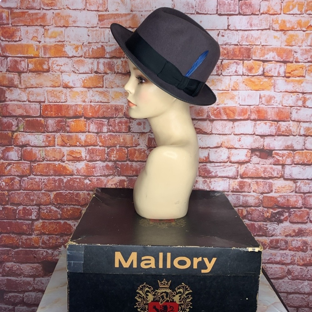 Vintage Gray Wool Felt rialto Homburg Hat